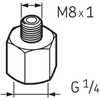 LAPN 8X1 Nipple 1/4"-M8x1